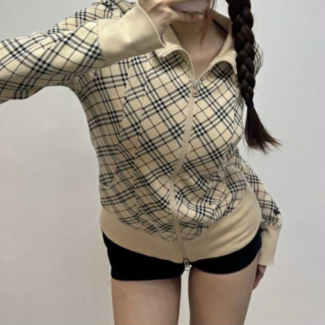 버버리 노바체크 일본판 블루라벨 투웨이 걸즈 트랙탑 희귀져지 상품이미지1