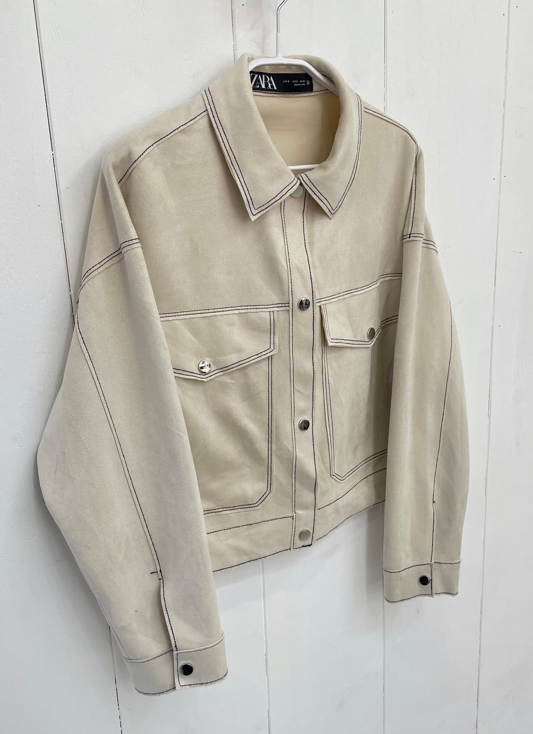 자라(ZARA) 스웨이드 스티치 크롭 자켓 상품이미지4