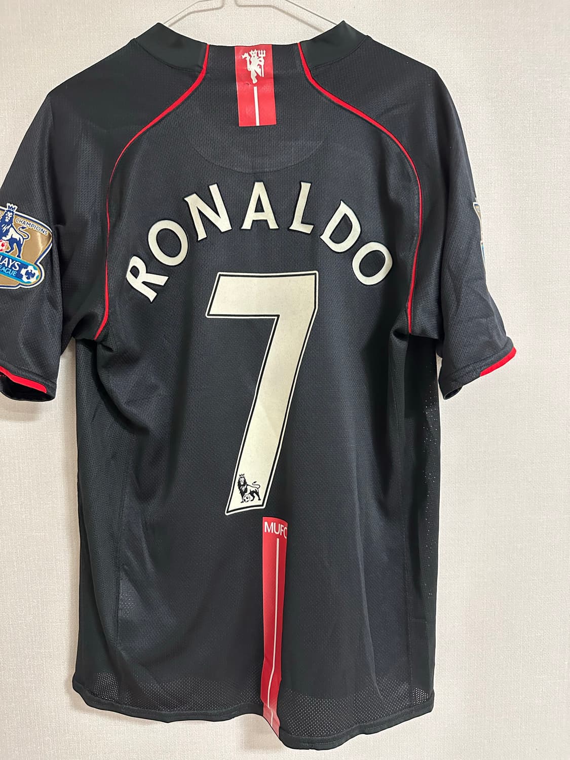 07-08 맨유 어웨이 호날두 (황금사자패치/M)올드래플/빈티지 상품이미지1