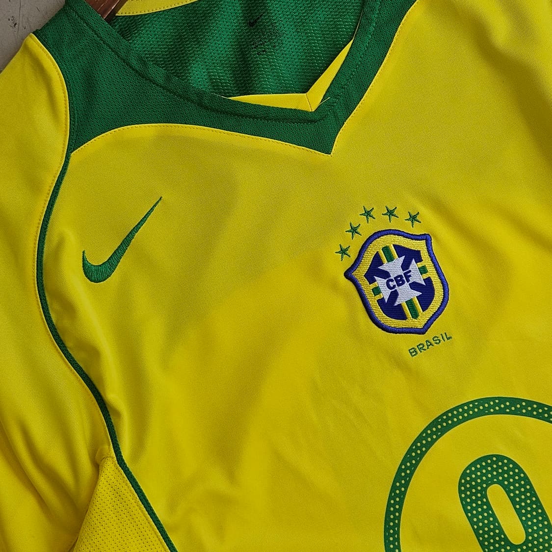 04-06 NIKE 브라질 국대 홈 셔츠 저지 유니폼 호나우두 L 상품이미지5