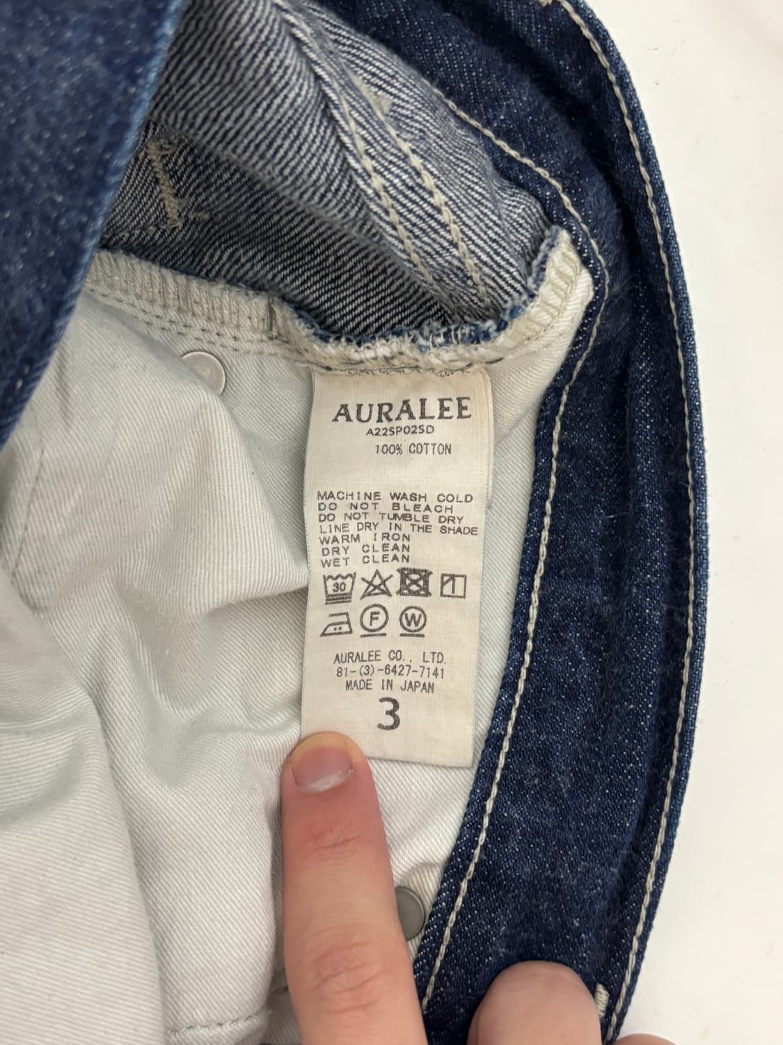[3] 오라리 셀비지 라이트 데님 팬츠 (인디고) 상품이미지6
