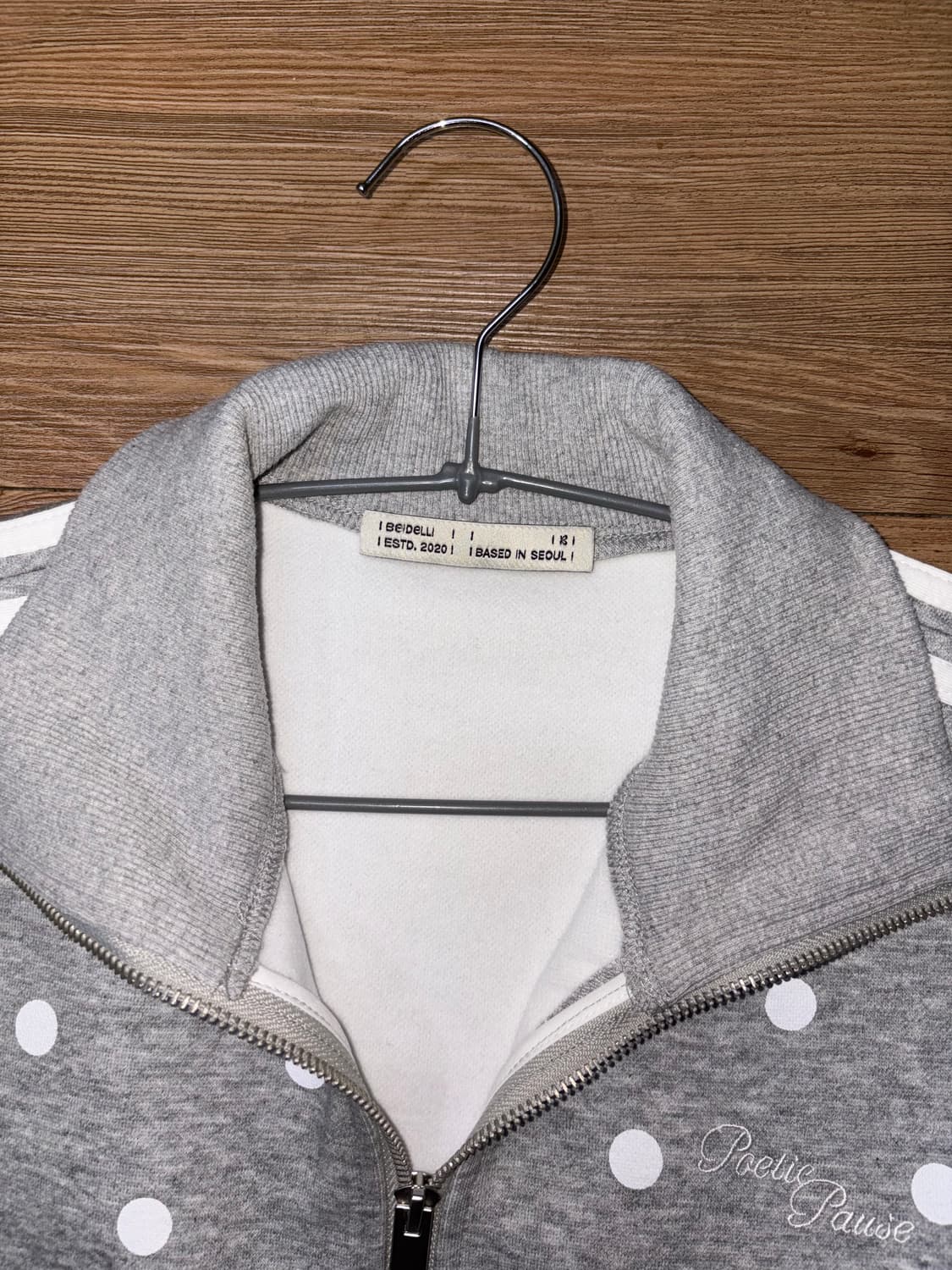 베이델리 땡땡이 회색 트랙 투웨이 집업 상품이미지6