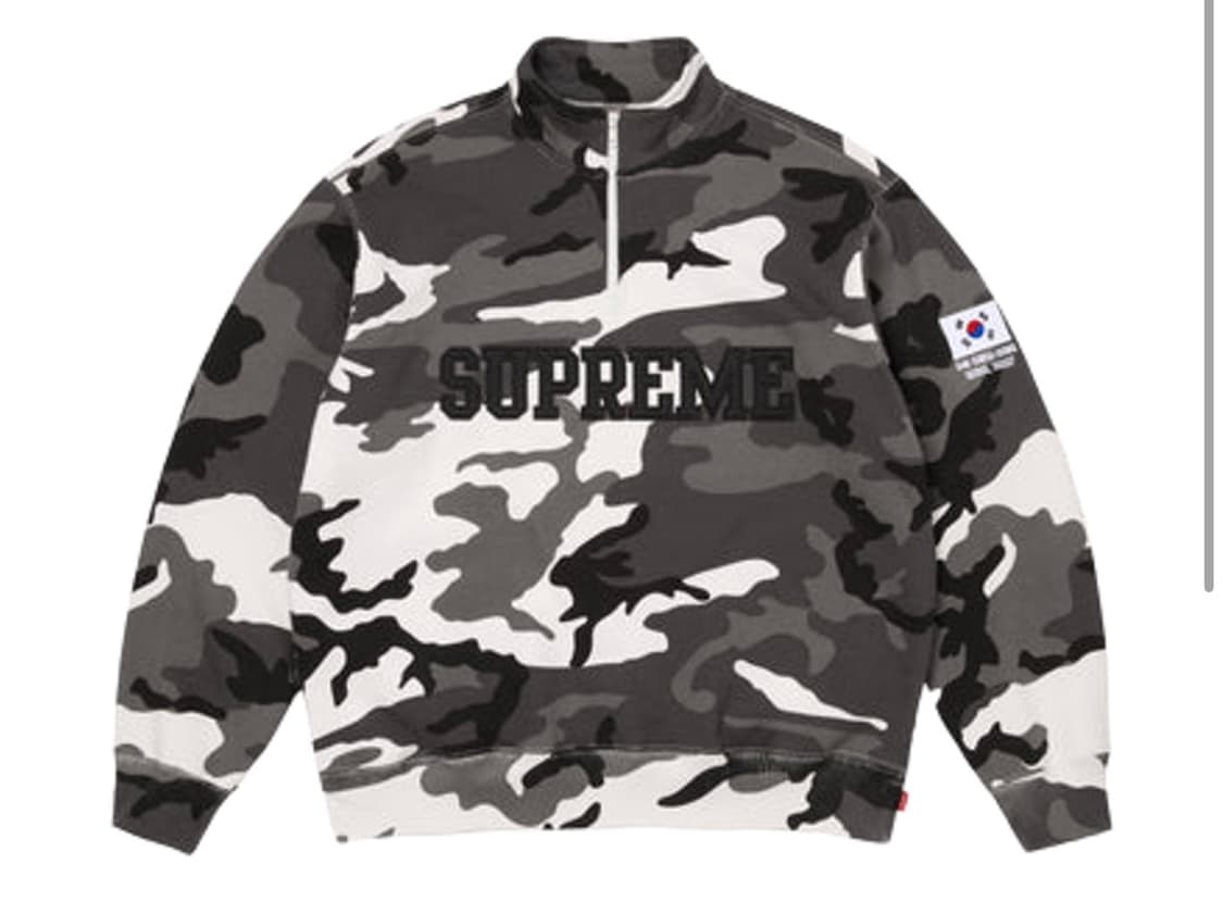 슈프림 샵 플래그 하프 집 풀오버 스노우 카모 서울 상품이미지1