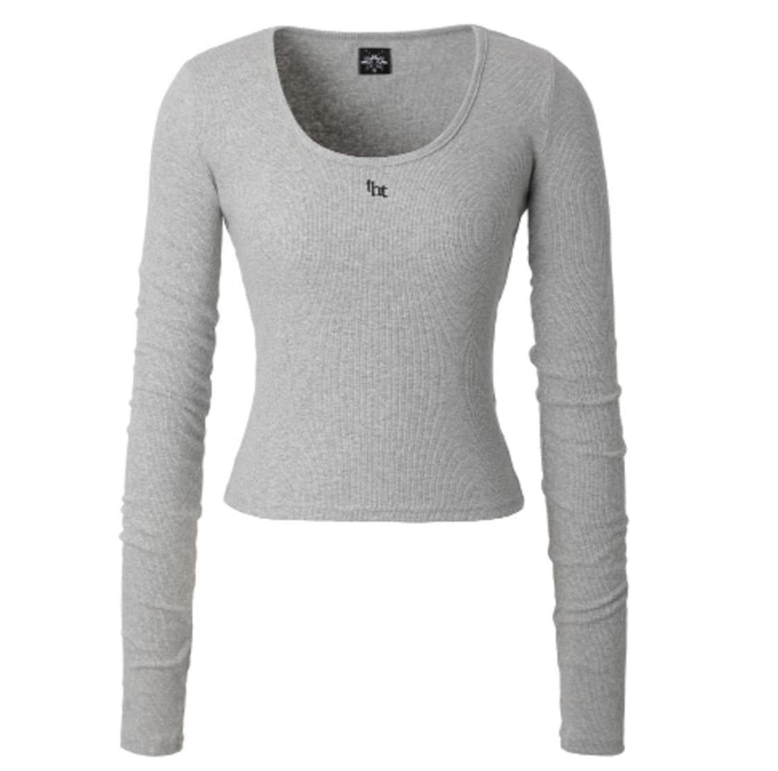 쓰리타임즈 로고티 그레이 ribbed logo tee 상품이미지1