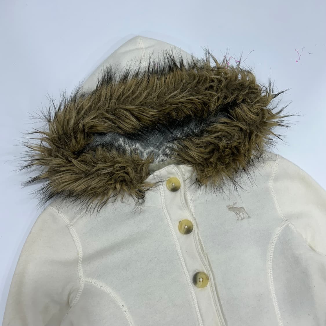 Abercrombie 아베크롬비 아이보리 울프죠 후드집업 상품이미지4