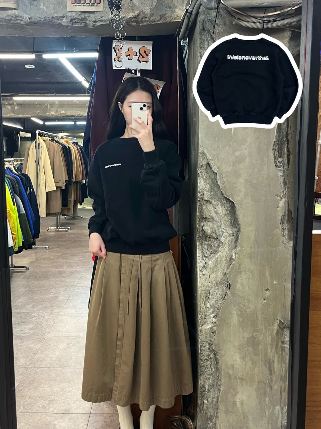 디스이즈네버댓 기모 맨투맨 블랙 S #csz3557 상품이미지1