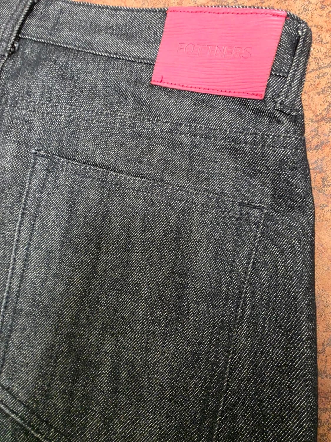 포트너스 투턱 와이드 블랙진 흑청 데님 팬츠 XL 상품이미지8