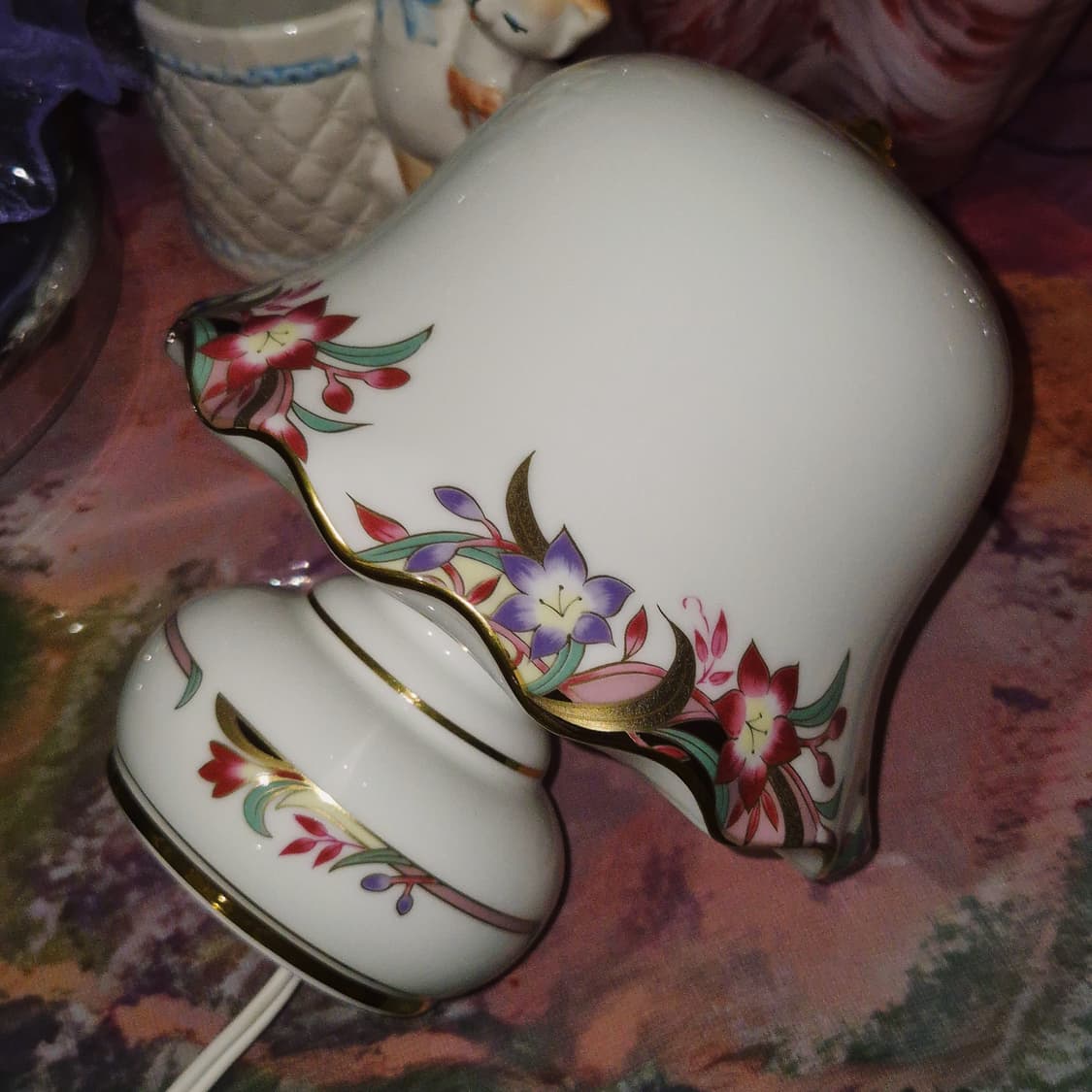 80s 플로랄 머쉬룸 포셀린 탁상 램프 상품이미지10