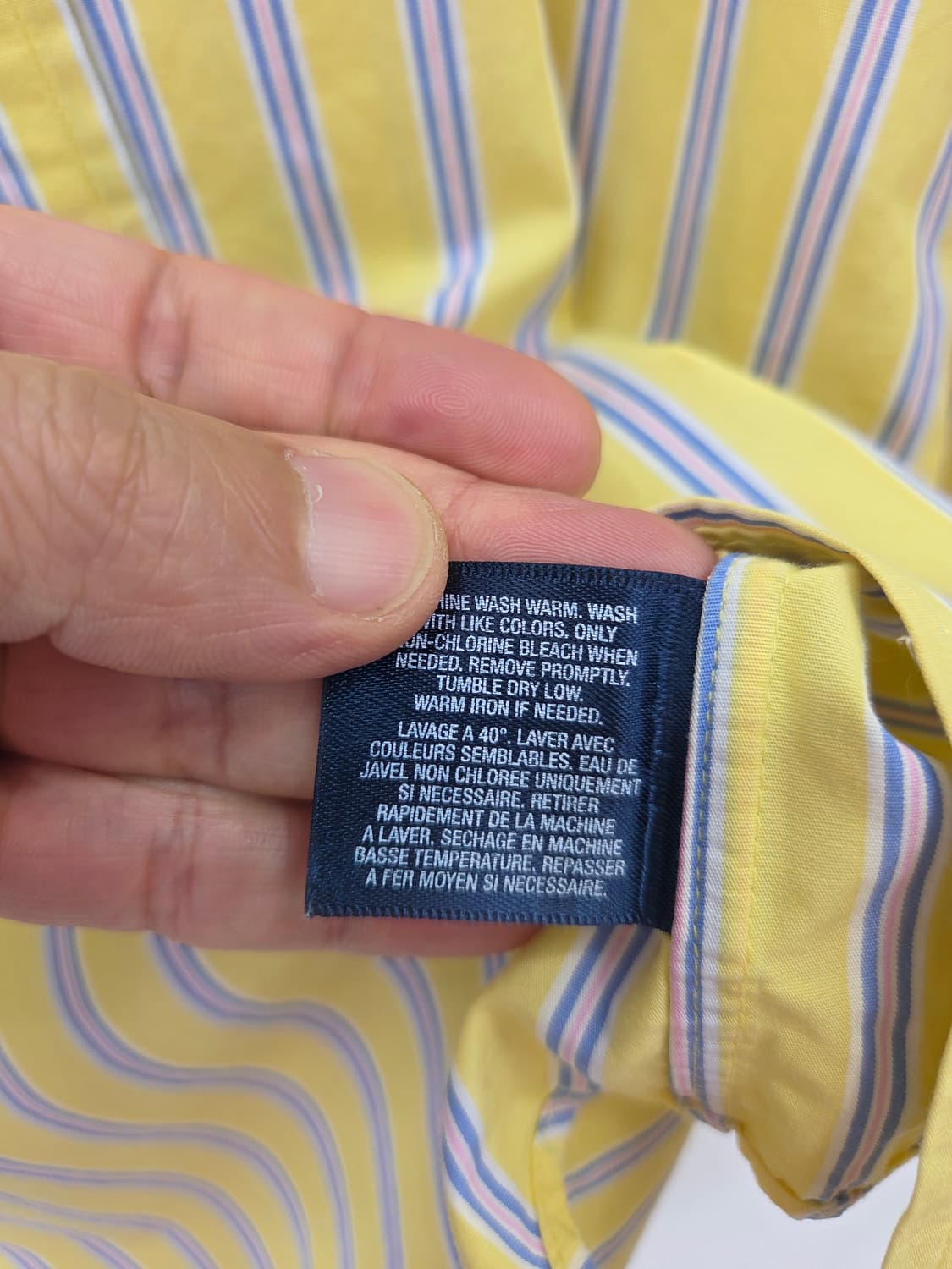 XL 폴로 랄프로렌 옐로우 스트라이프 셔츠 상품이미지5