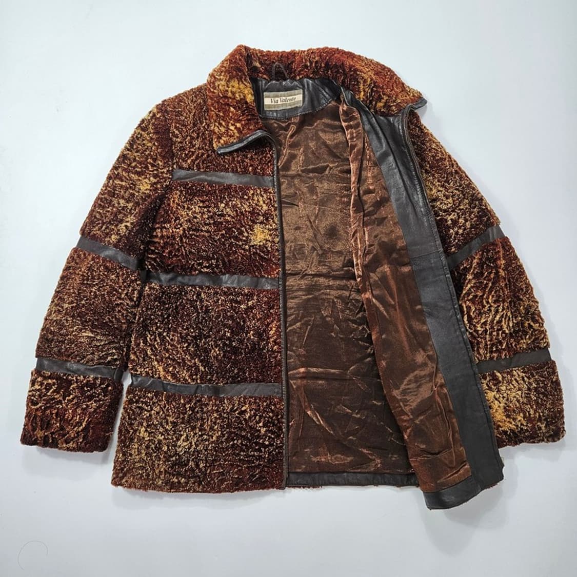 Via Valente 빈티지 양가죽 쉐르파 자켓 EU42 상품이미지6