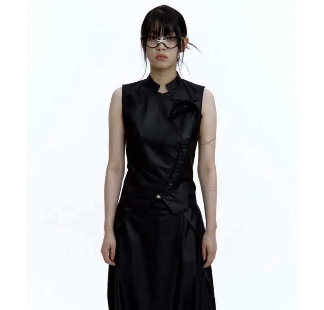 카시코 kashiko Preppy China Collar Vest 조끼 상품이미지1