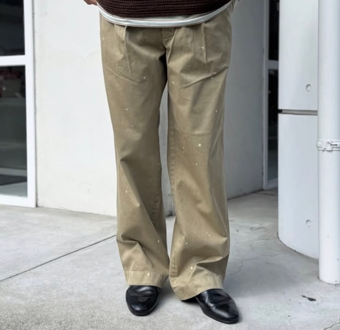 [4]26ss 오라리 가먼츠다이 원턱 치노팬츠 베이지 (와이드핏 상품이미지3