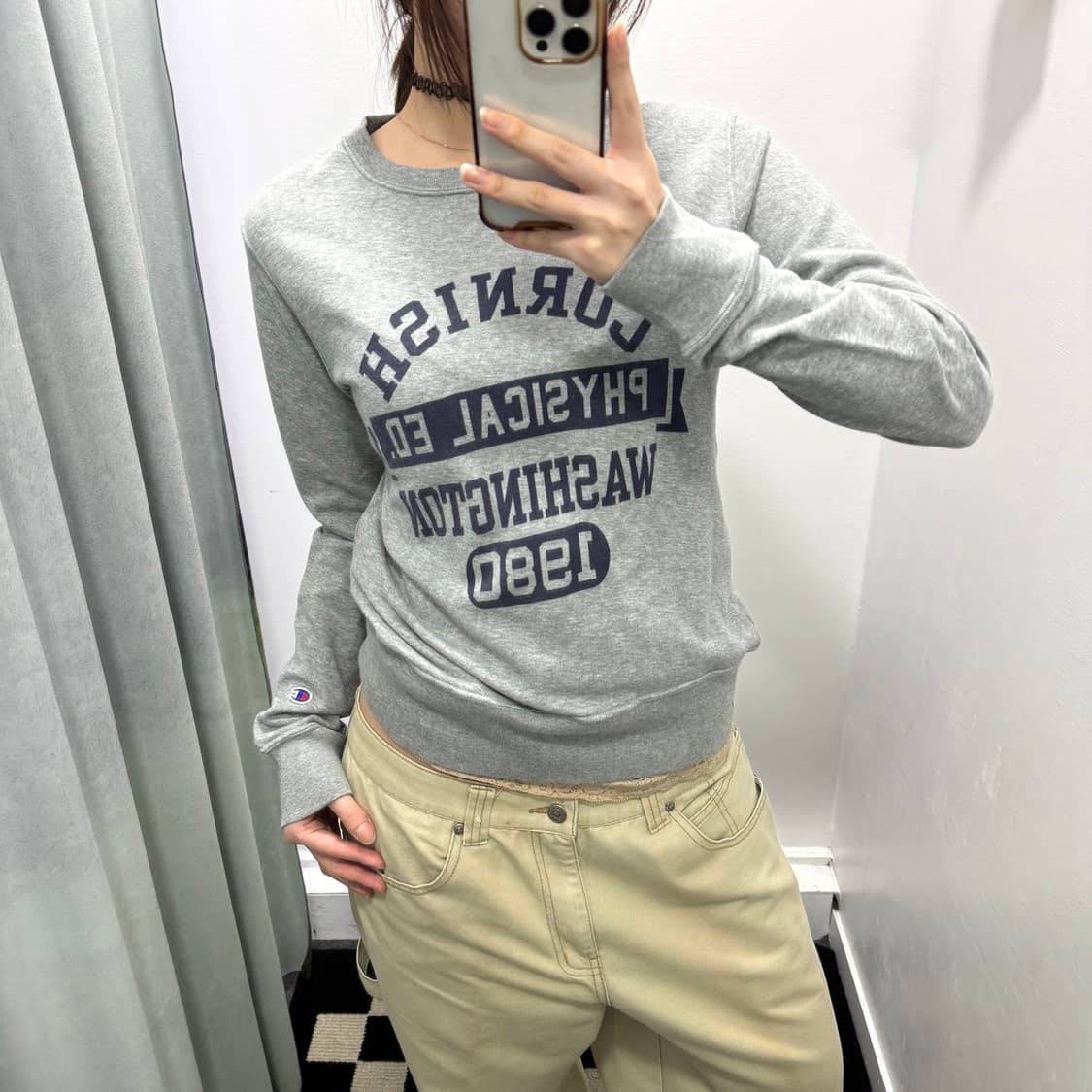 챔피온 그레이 스웻셔츠 상품이미지1