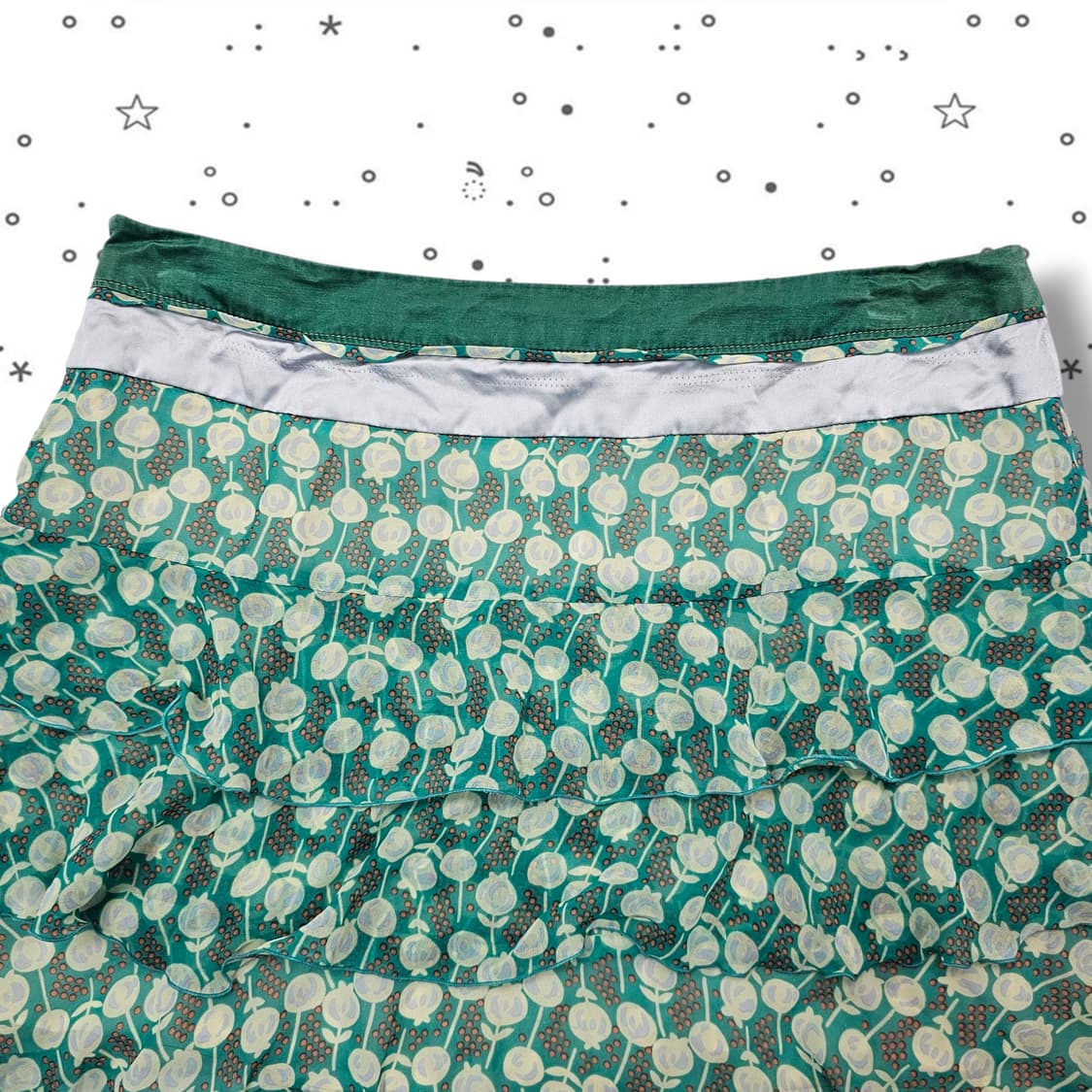 38 MCGINN 매긴 그린 캉캉 쉬폰 스커트 상품이미지5