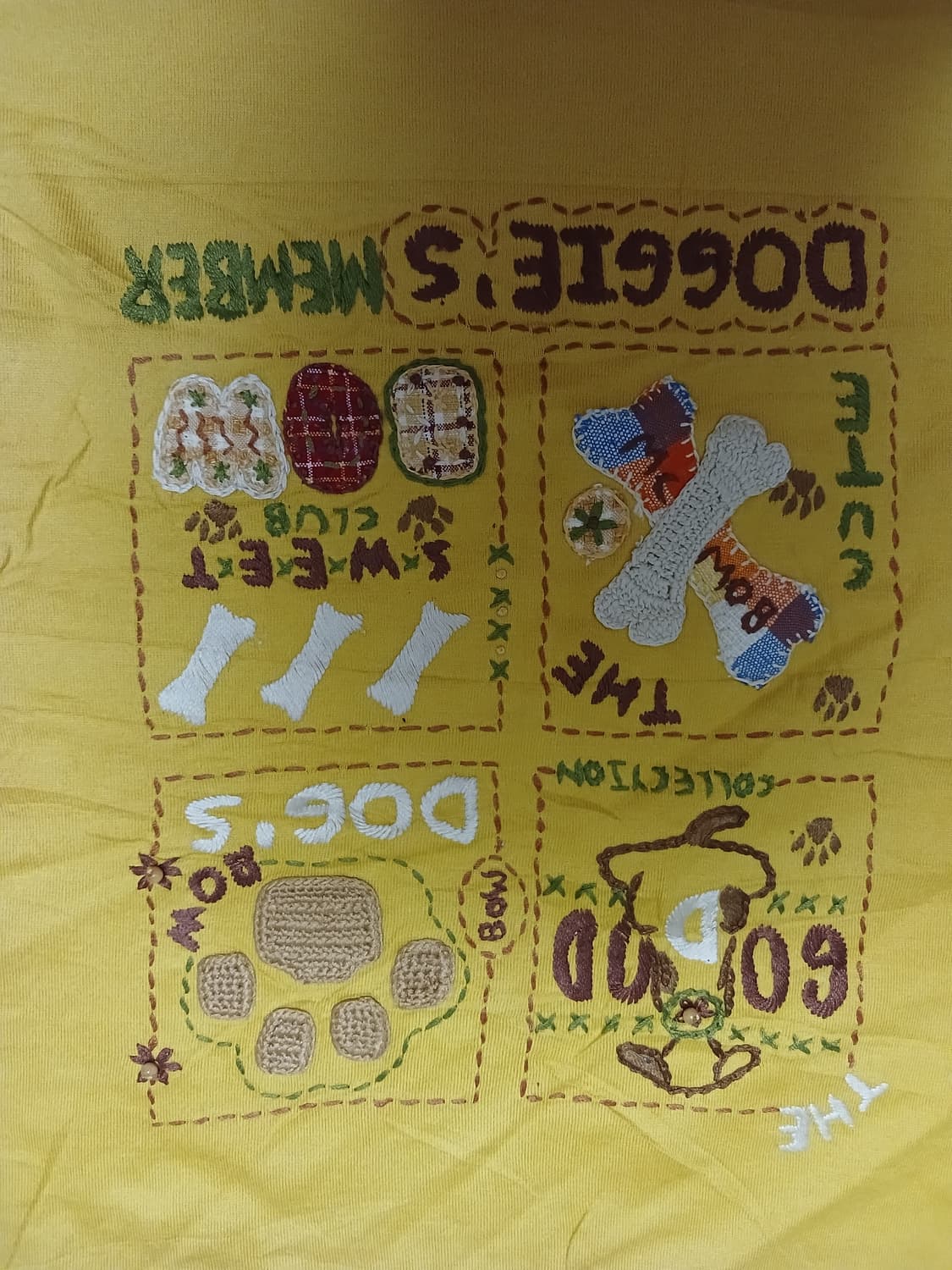 Tas bang 엘로우  dog 스티치 로고 반팔티  상품이미지3