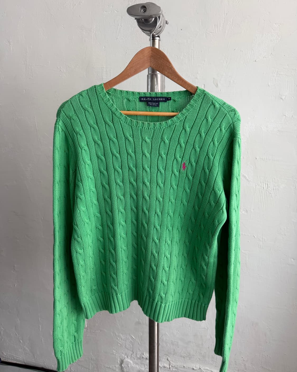 Polo 랄프로렌 우먼 그린컬러 코튼 케이블 니트 상품이미지4