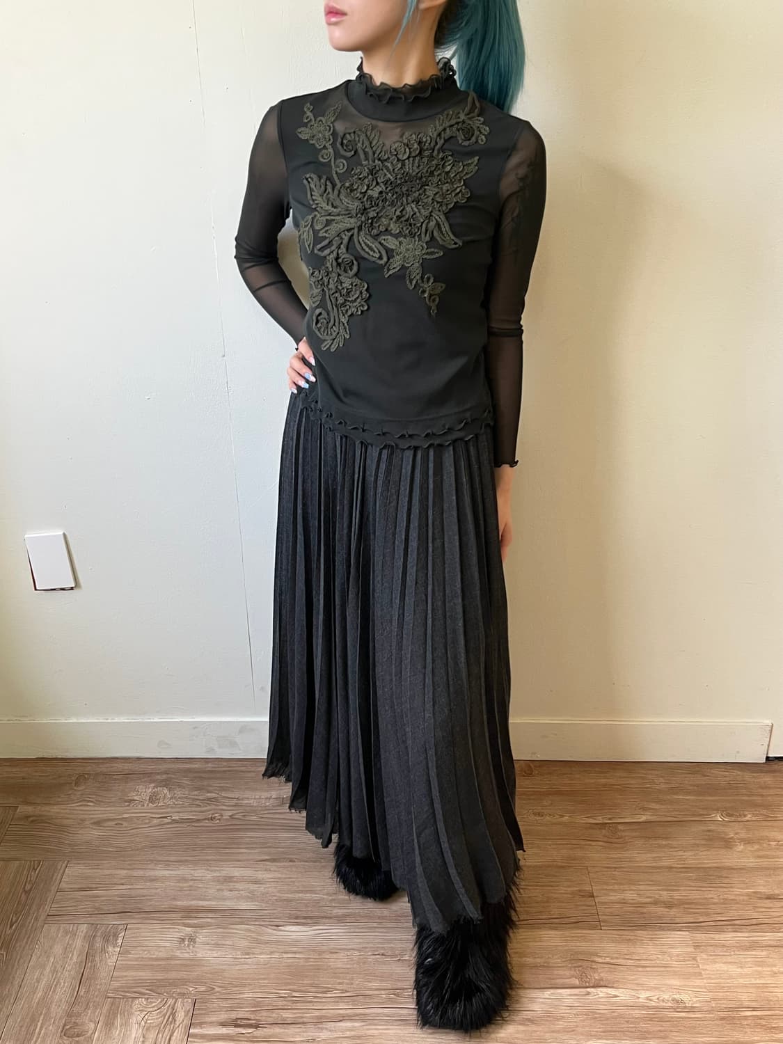 BRAHMIN 차콜 롱 스커트 상품이미지6