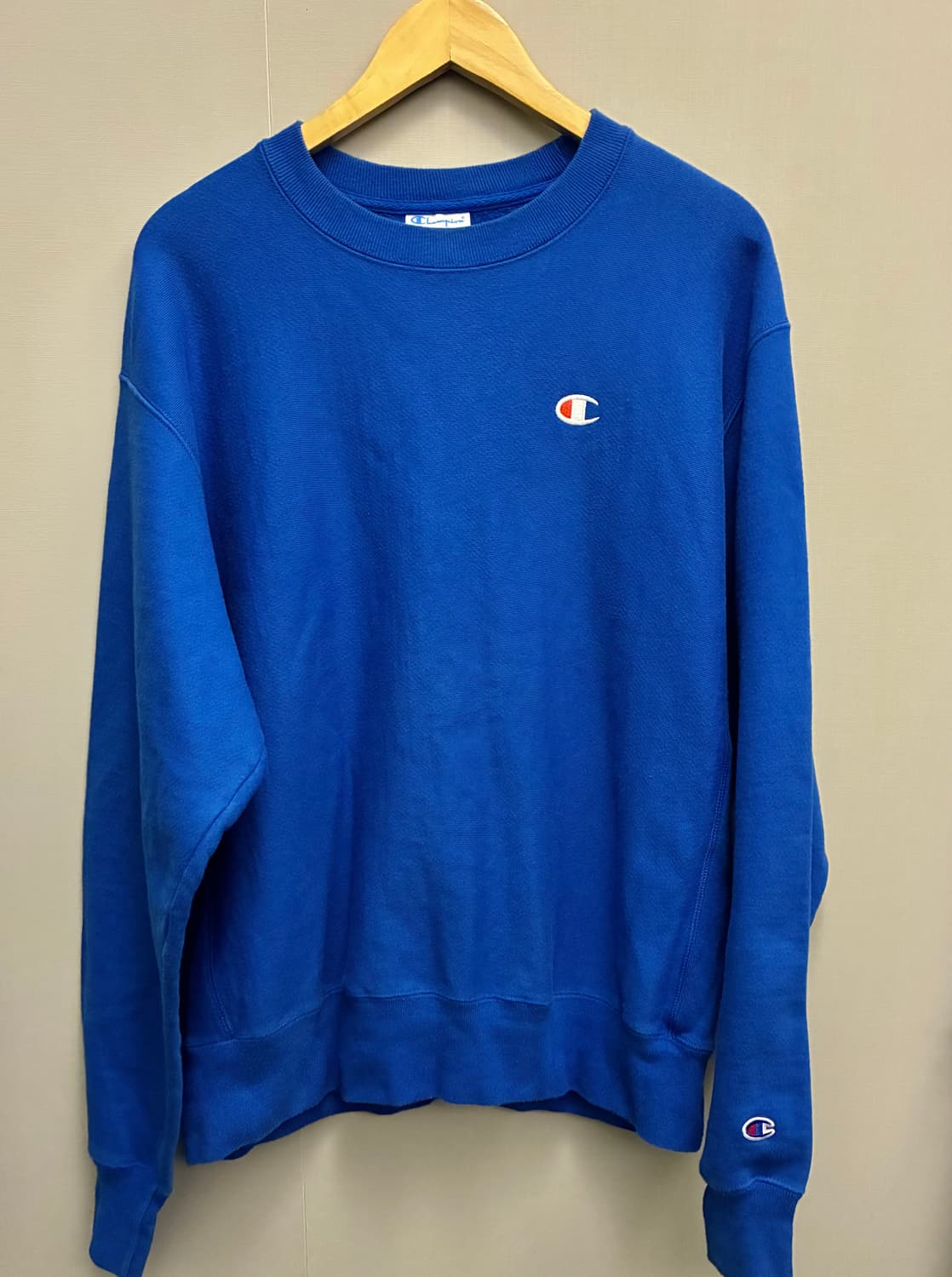 (XL)챔피온 12온즈 블루택 리버스위브 스웻셔츠 맨투맨 블루 상품이미지1
