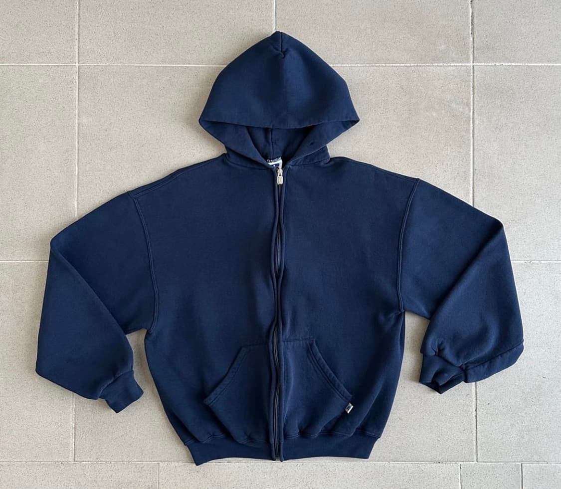 90s 빈티지 러셀 후드집업 네이비 L 상품이미지1