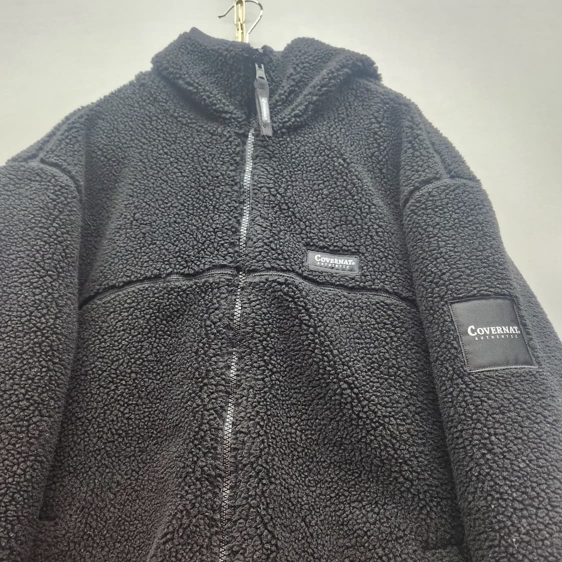 커버낫 빅로고 스트링 후리스/점퍼 후드집업M(L~XL) 남여공용 상품이미지4