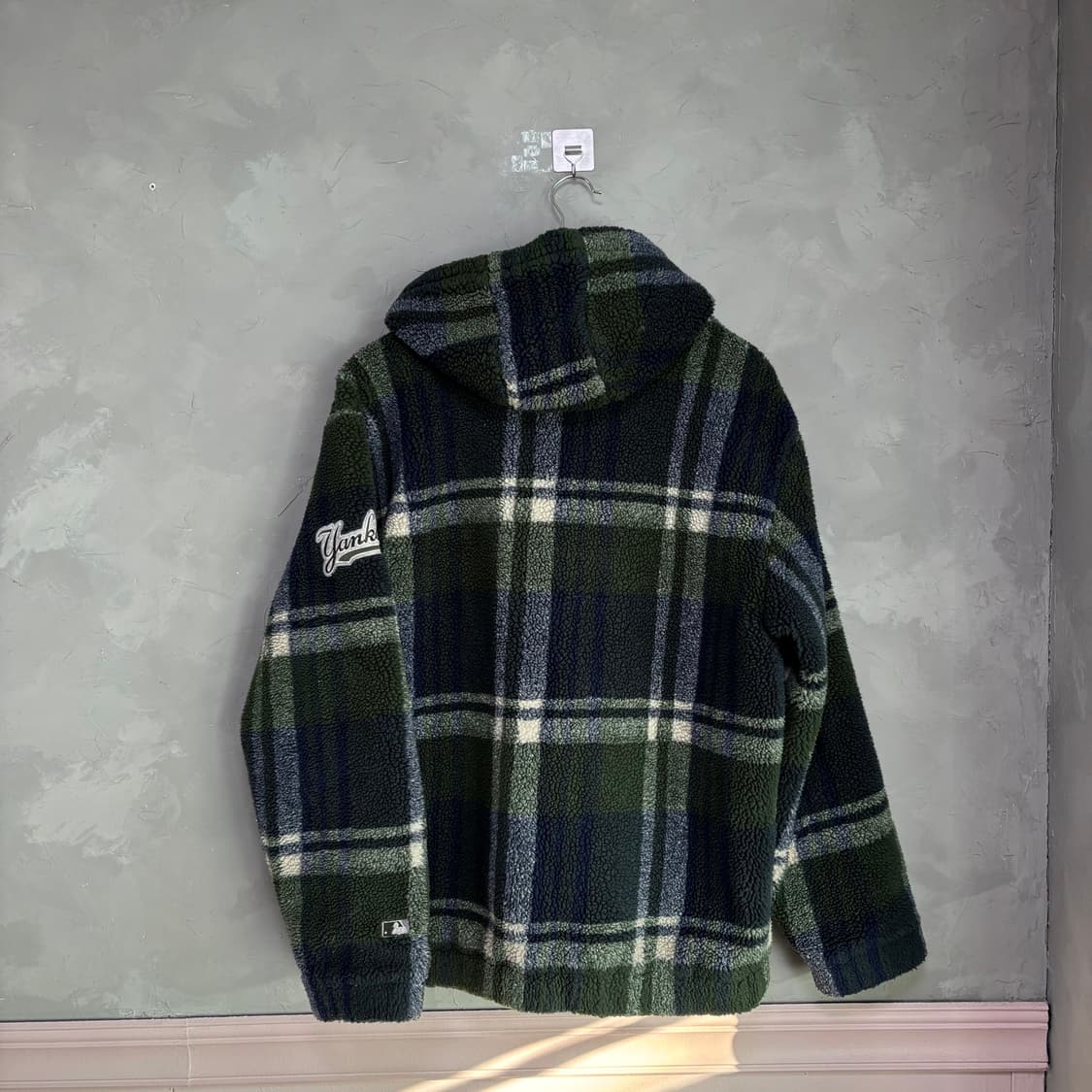 WWS MLB 뉴욕 양키스 쉐르파 체크패턴 플리스 자켓 상품이미지4