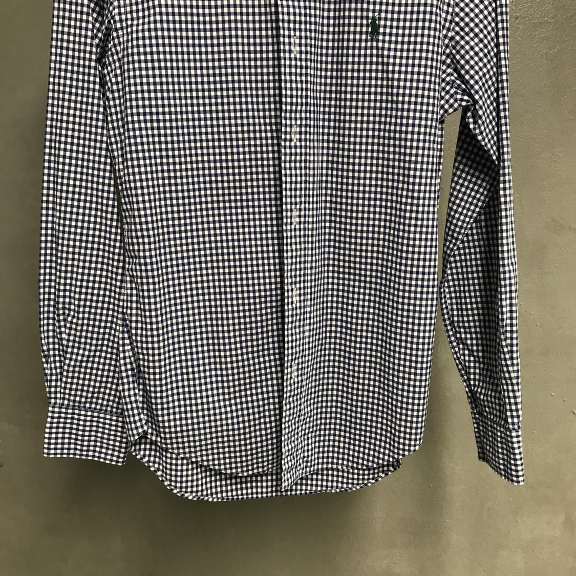 폴로 랄프로렌 깅엄 체크 셔츠 블루 S 상품이미지3