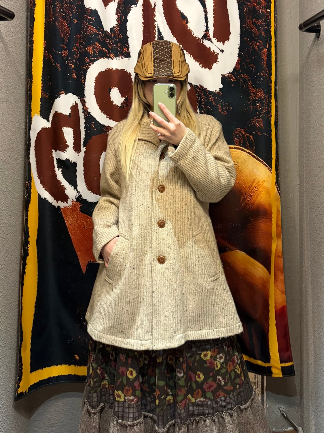 일본빈티지 디테일 니트 코트 상품이미지2