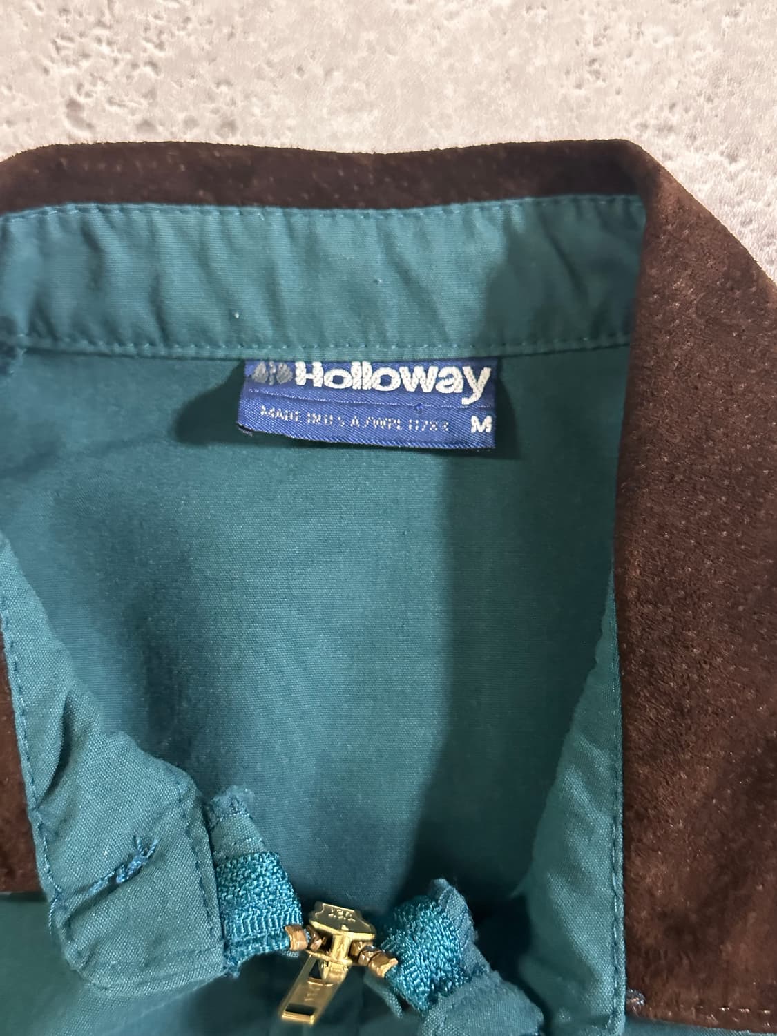 90sUSA 그린 스웨이드 카라 상품이미지4