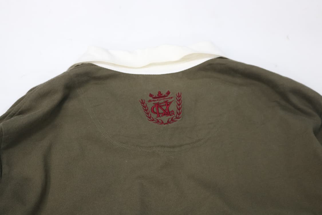 캔터베리(Canterbury) 빈티지 카키 자수 와펜 럭비 셔츠 (XL) 상품이미지9