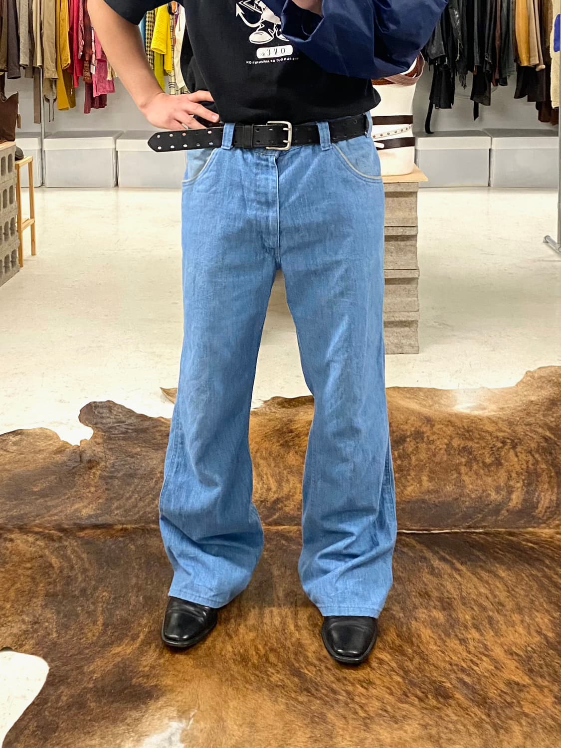 VTG leather double belt 미국 빈티지 더블 벨트 상품이미지4