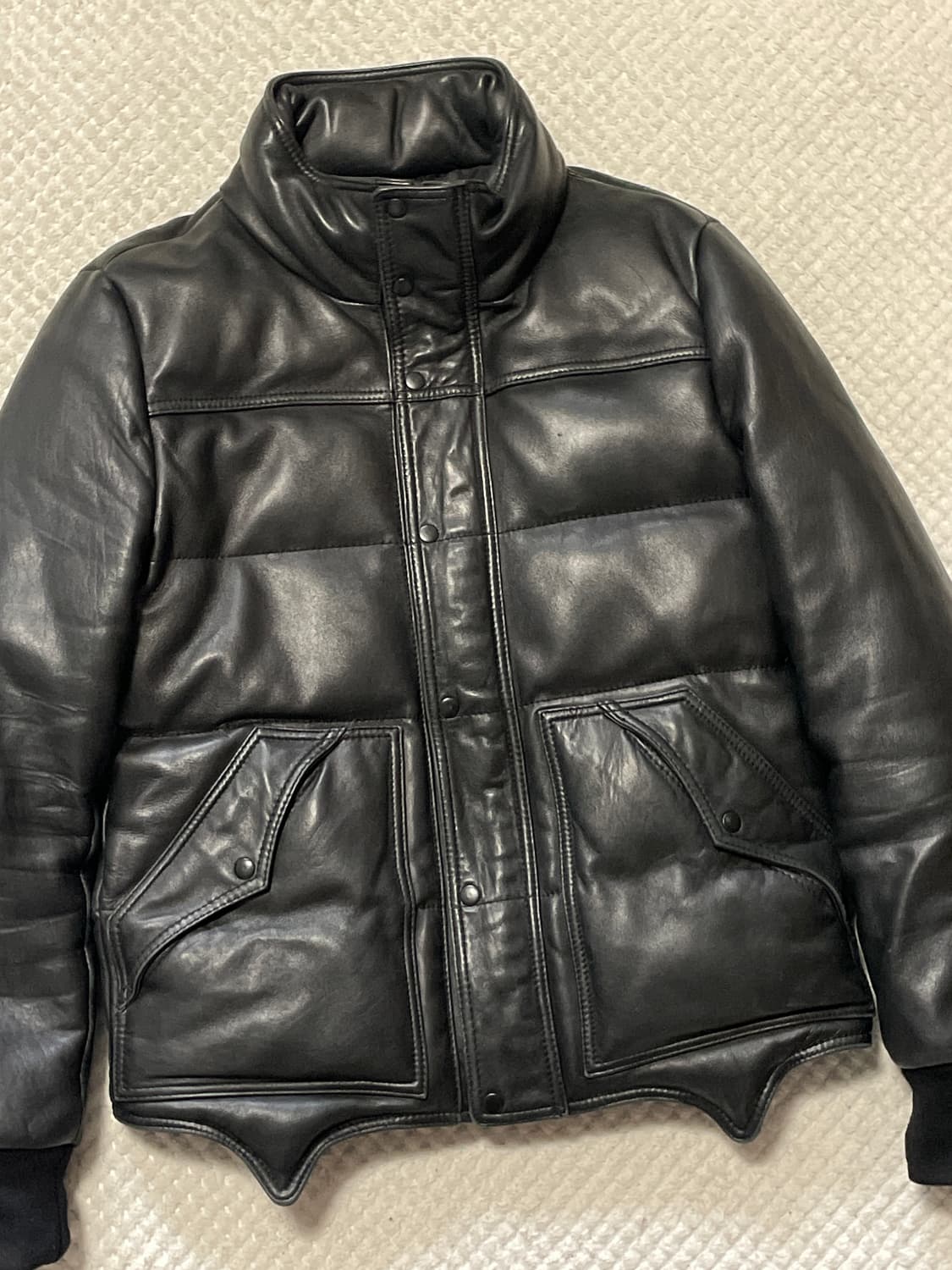 웨스턴 무드 램스킨 양가죽 레더 패딩 자켓 상품이미지5