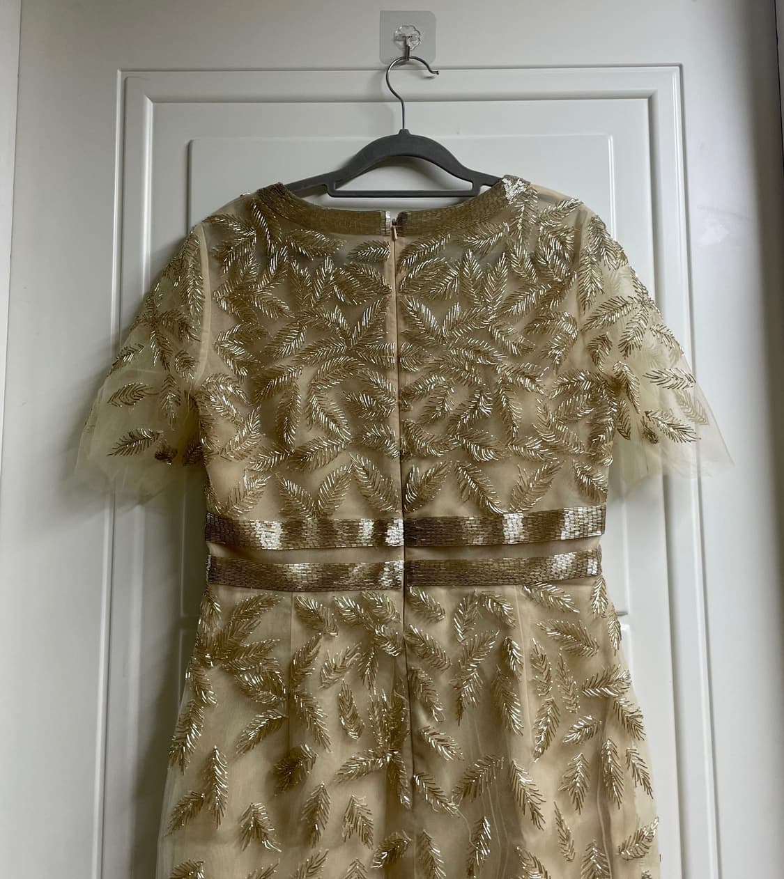 Oscar de la Renta 오스카 드 라 렌타 골드 비즈 드레스 상품이미지5