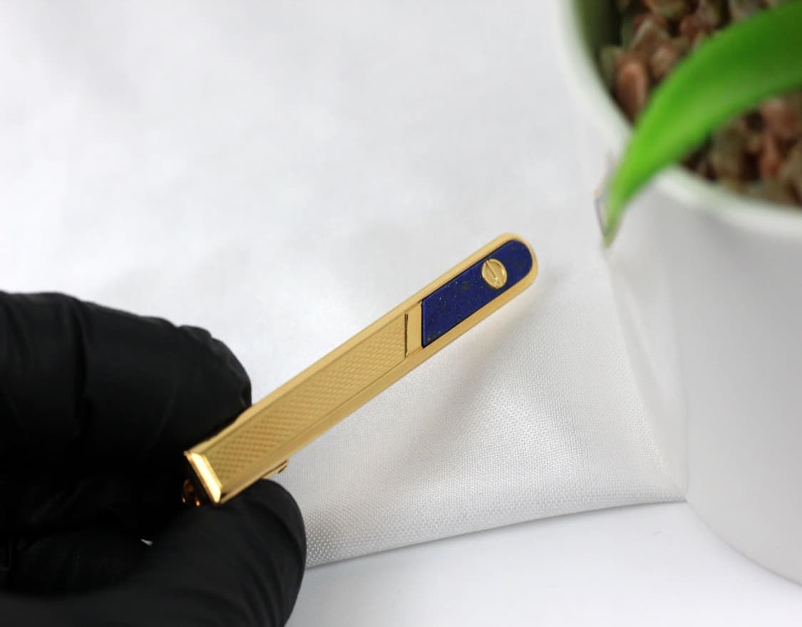 던힐 A등급 6cm 라피스 원석 남자 명품 넥타이핀 빈티지 상품이미지4