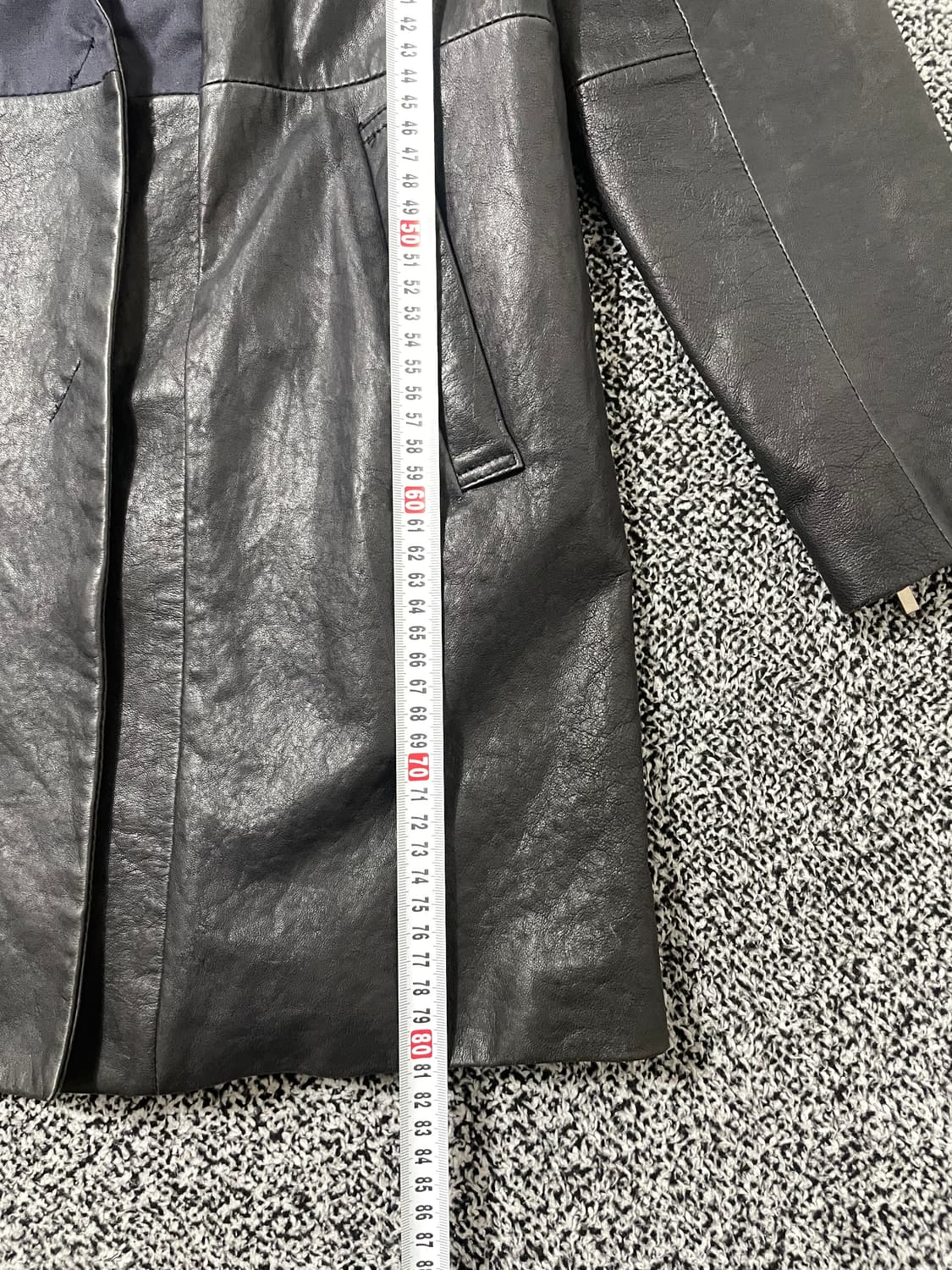 빈티지9. SJ WANI 이태리 양가죽 가죽자켓 레더 라이더 배색 상품이미지7