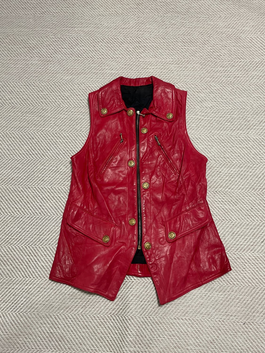 Y2k 빈티지 레더 베스트 J03261 상품이미지1