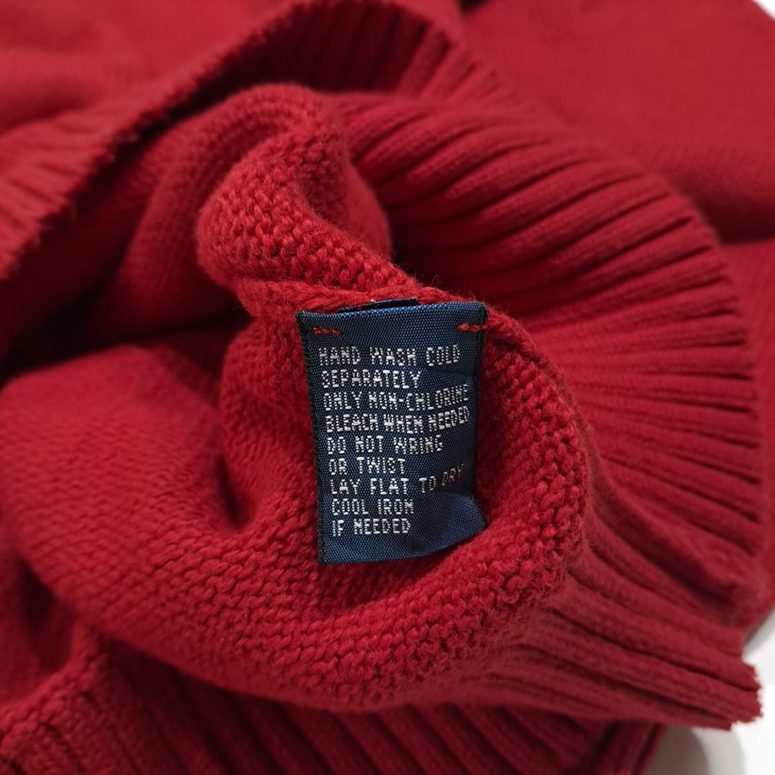 CL328 L 폴로 00s 코튼 가죽풀러 하프집업 니트 스웨터 상품이미지5