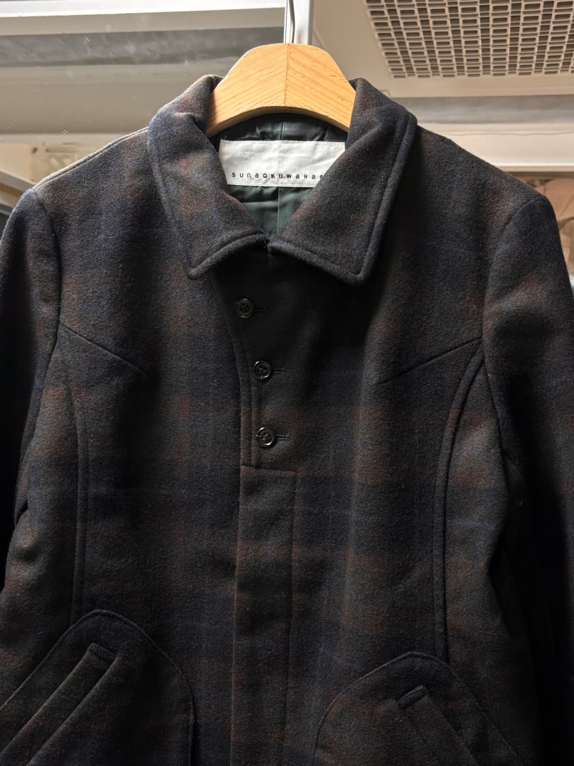 스나오 쿠와하라 체크 울자켓 상품이미지2