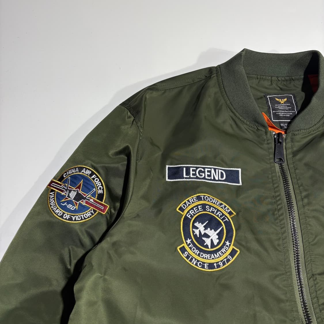 빈티지 타이거굿 패치 포인트 카키 항공 점퍼 상품이미지4