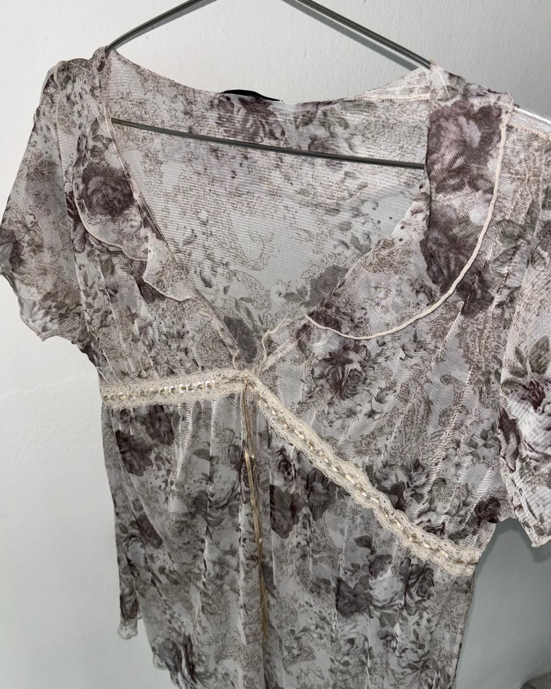 빈티지 시스루 레이어드 블라우스 상품이미지4