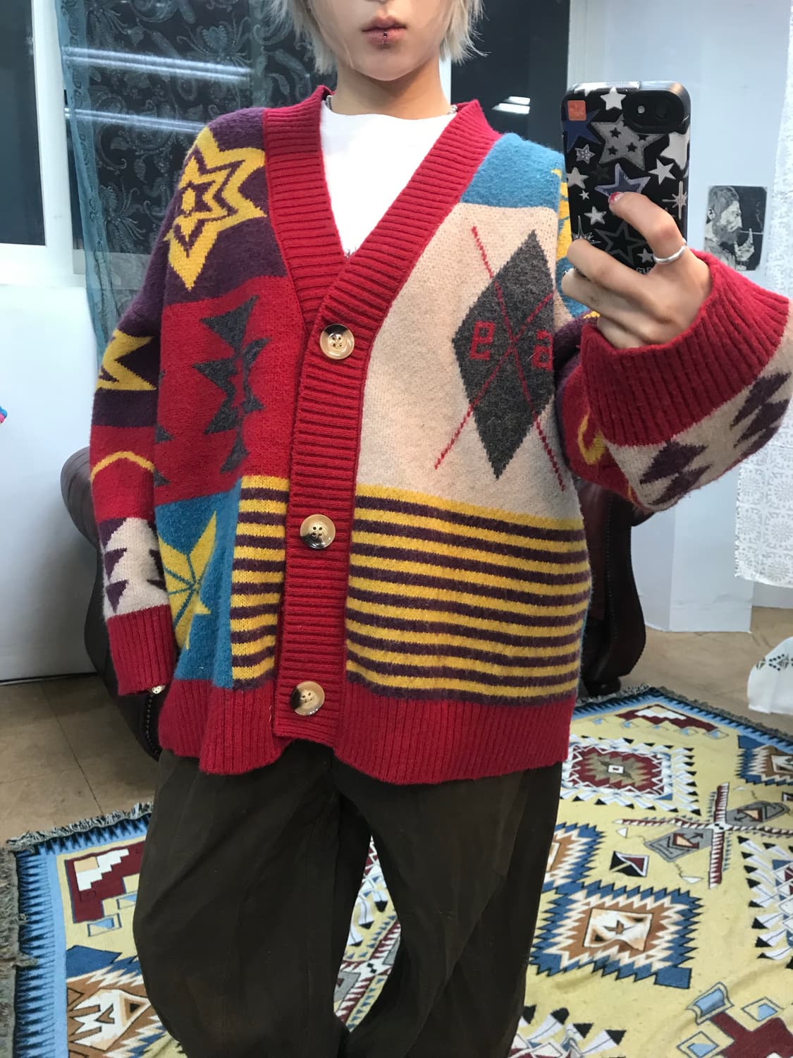 나바호 패턴 니트 가디건  상품이미지1