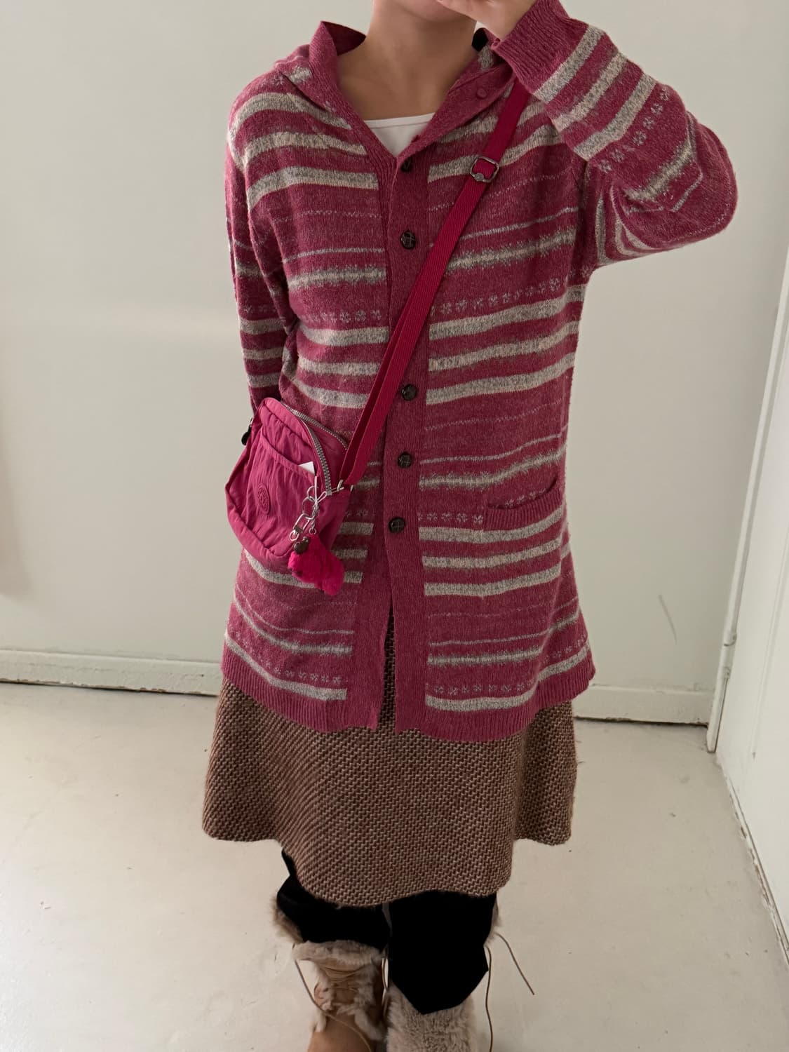 빈티지 키플링 핑크 미니크로스백 상품이미지2