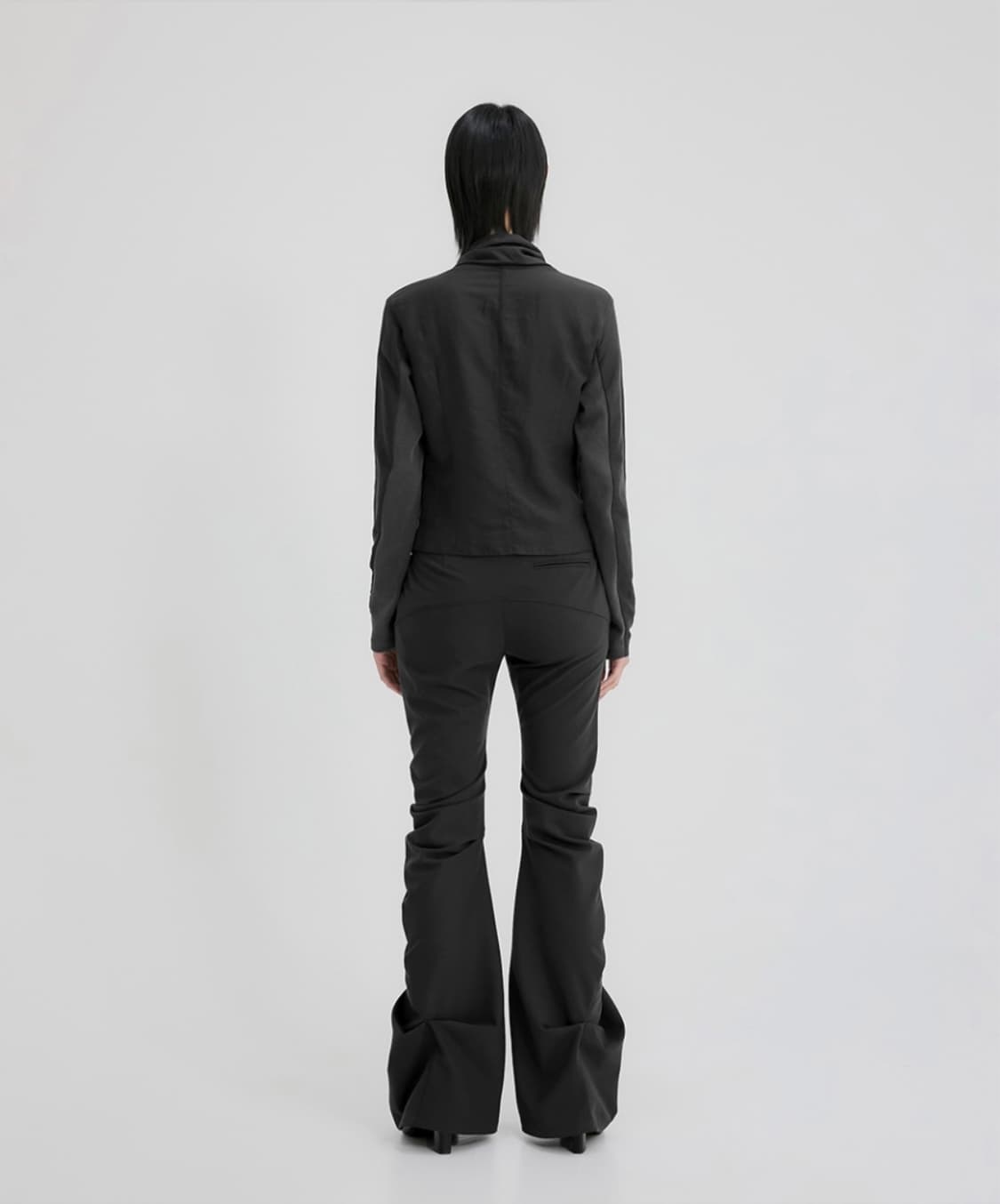 플레어업) Asymmetrical Drape Pants BK 3 상품이미지3