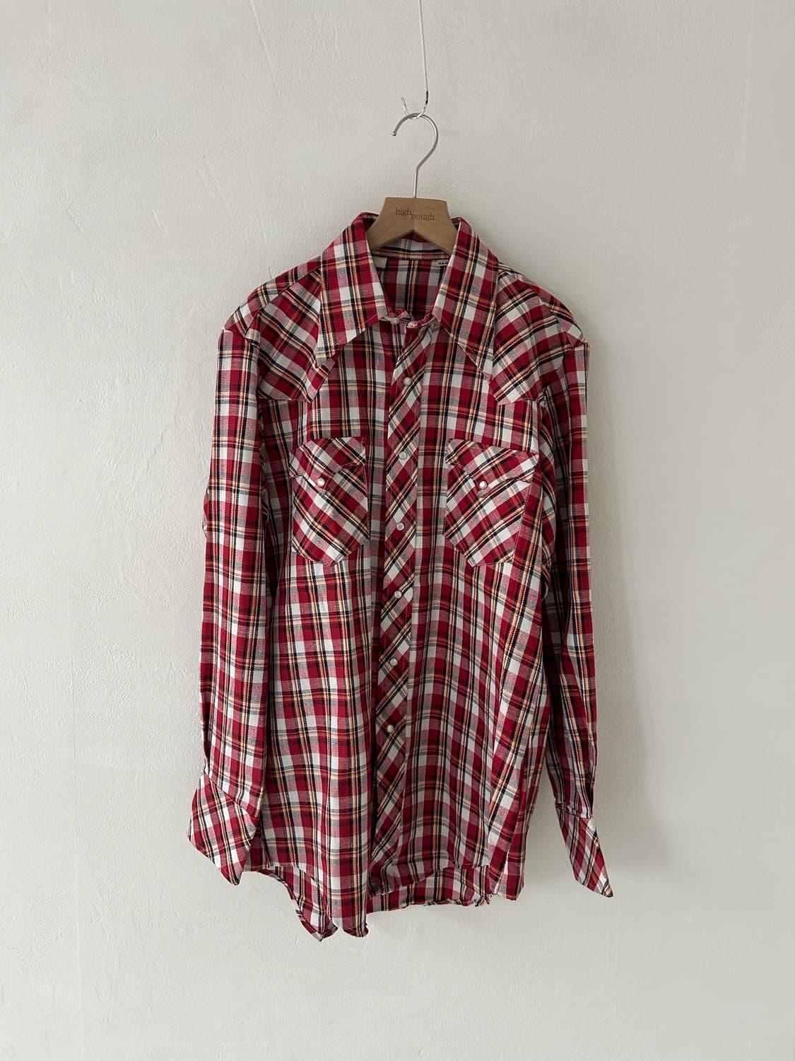 90's red check Western Shirt. 상품이미지1