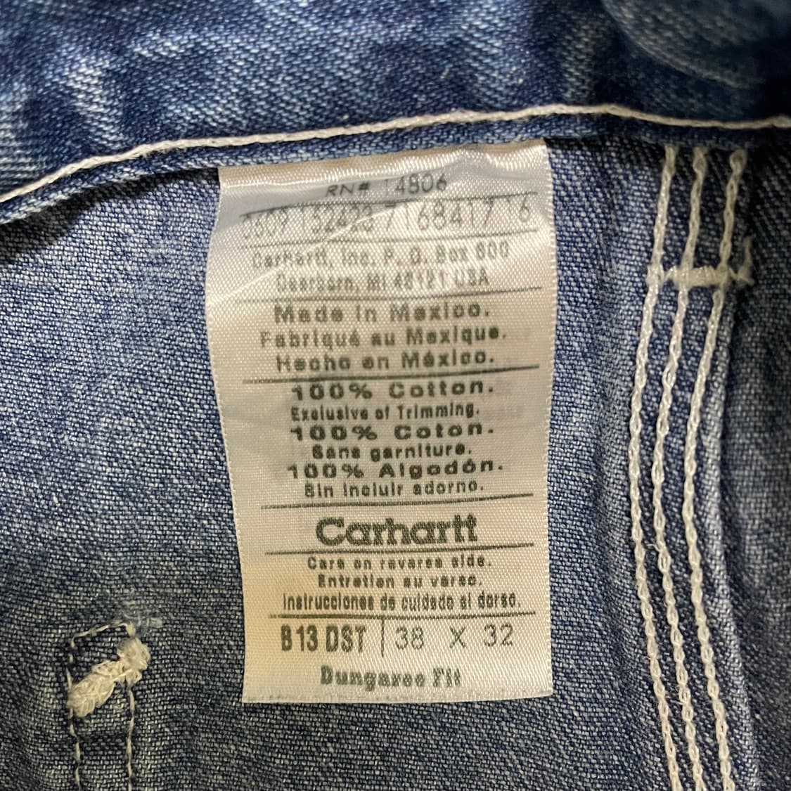 칼하트 B13 카펜터 데님 38x32 상품이미지4