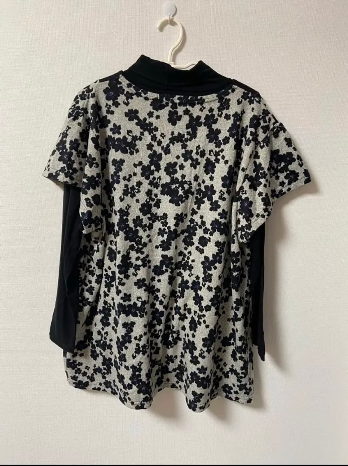 일본 빈티지 모리걸 하구미세트 꽃무늬 반팔&목폴라 상품이미지4