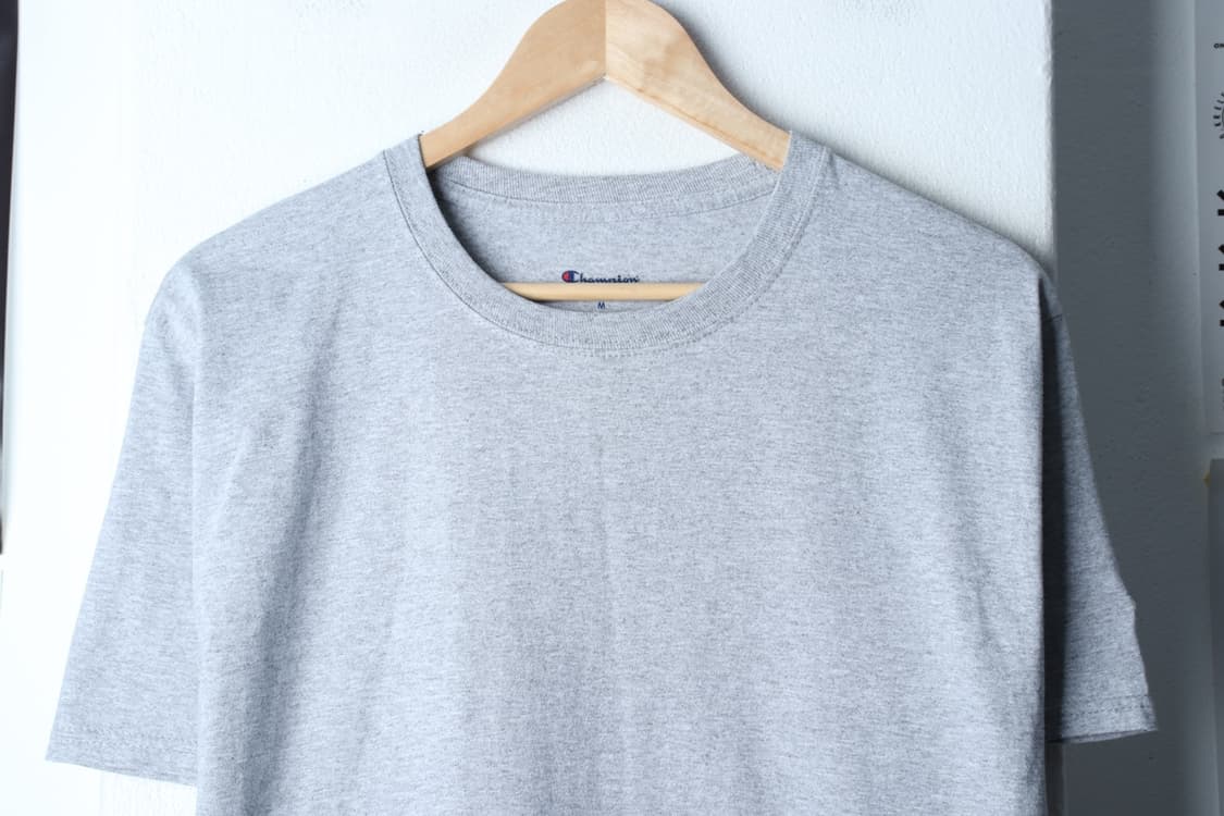 (M-L) 챔피온 반팔 티셔츠 그레이 무지 올드스쿨-199974 상품이미지3