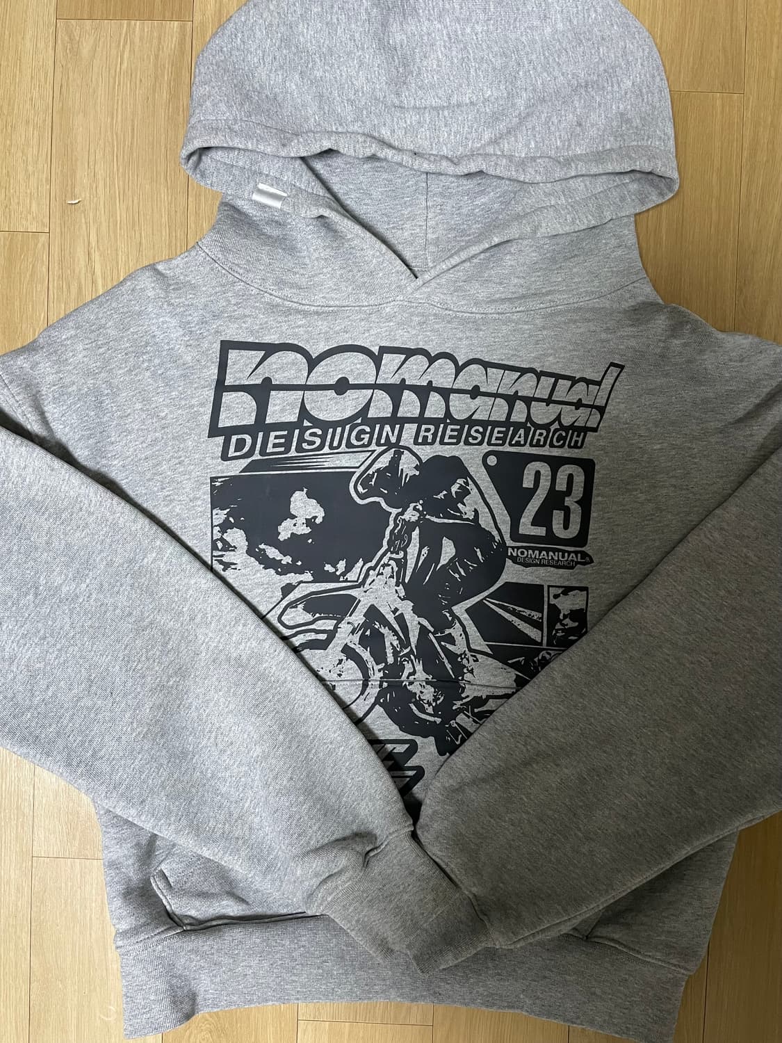 노매뉴얼 NM 오토 후드티 멜란지 S사이즈 상품이미지5