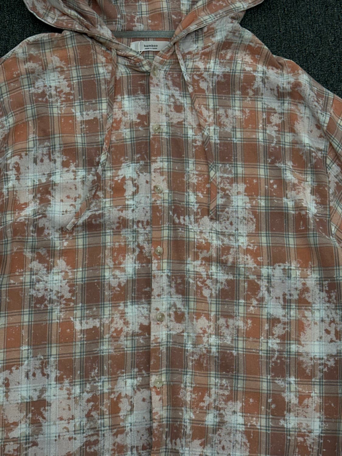 OS)빈티지 그런지 오버핏 후드 체크 셔츠 상품이미지6