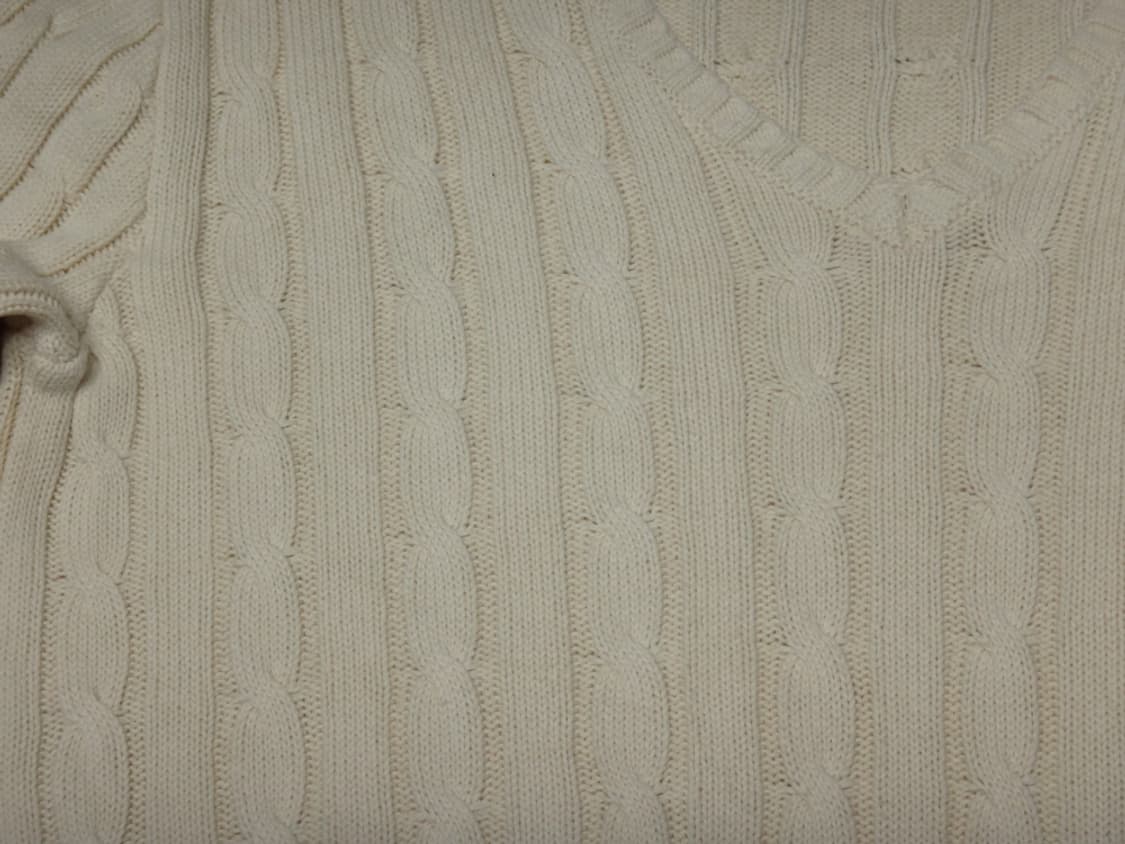 (M/66) 폴로랄프로렌 여성 브이넥 꽈배기 면 니트 상품이미지5