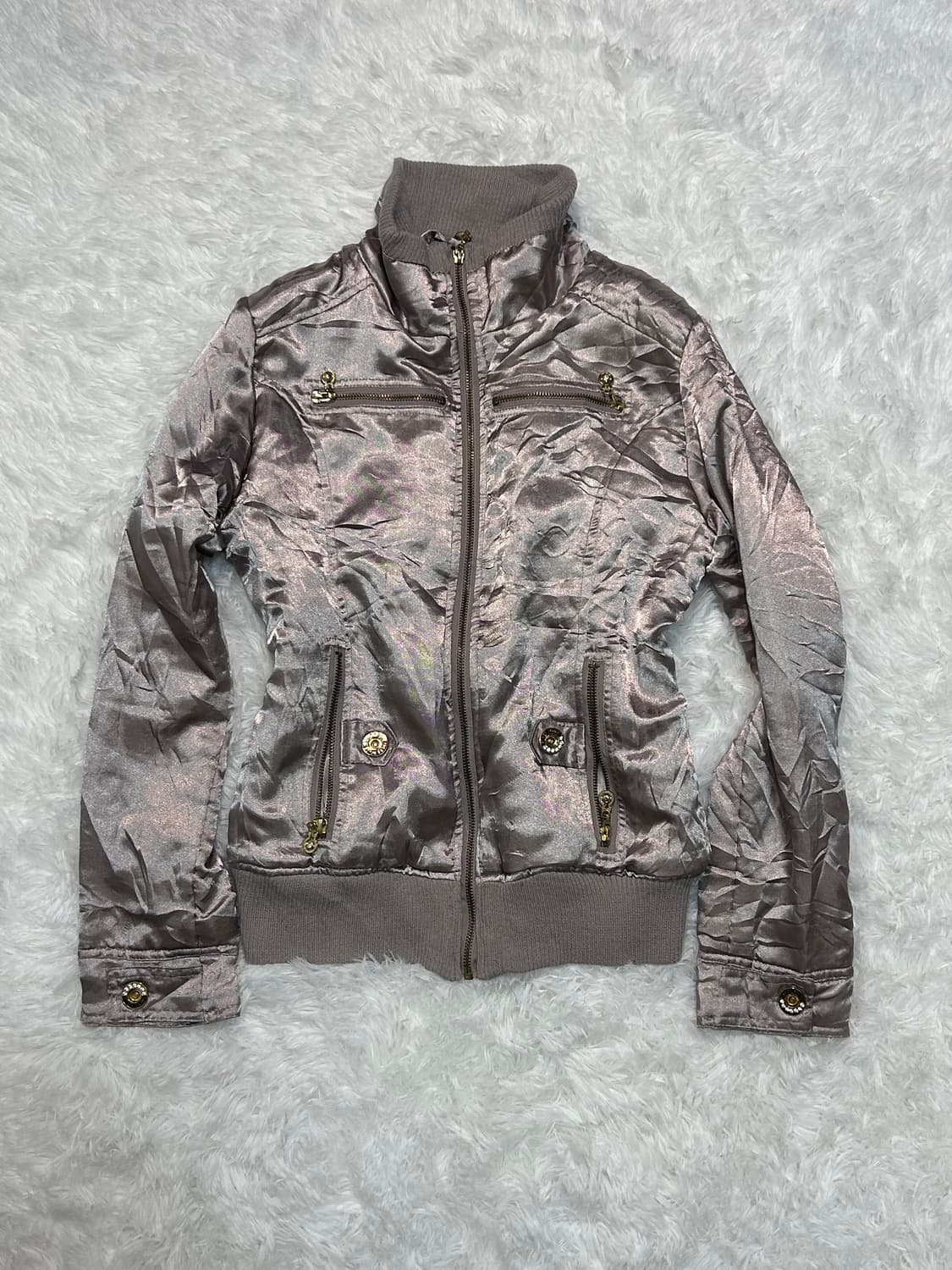 rosy y2k mood glitter bomber zip-up 상품이미지1